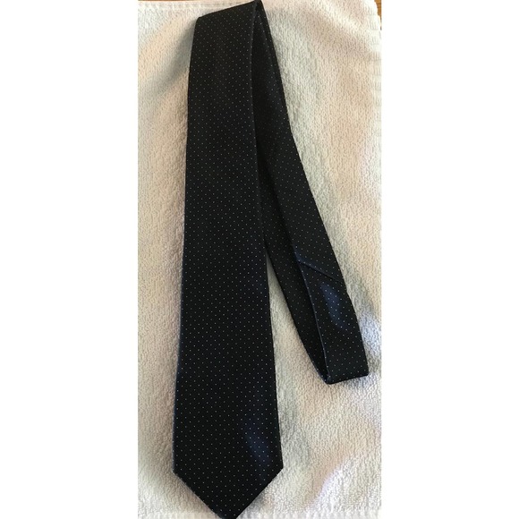 Dark Blue with White Small Dots Men’s Neck Tie - Picture 5 of 8